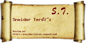 Sneider Teréz névjegykártya