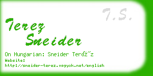 terez sneider business card